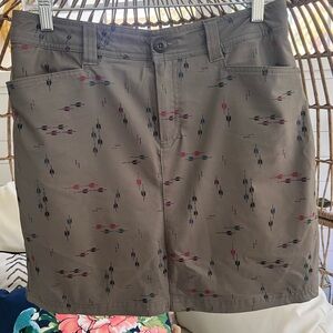Eddie Bauer Activewear Hiking Flat Front Skirt/Skort Army Green